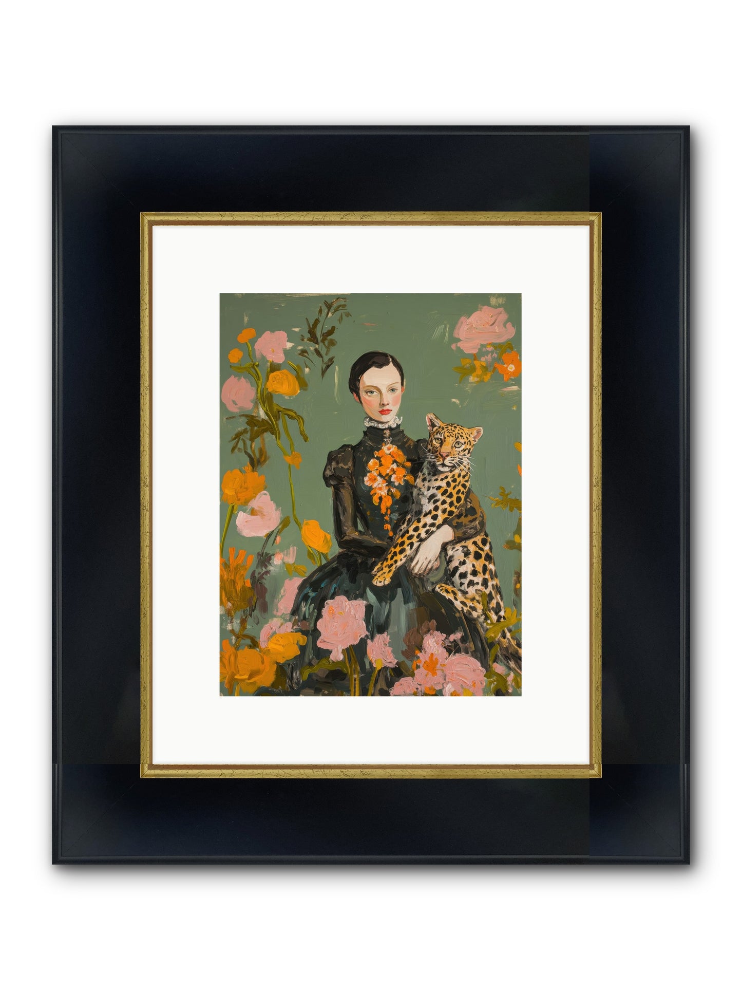Prescient Muse Framed Print - Wide Black w/Gold 9x12
