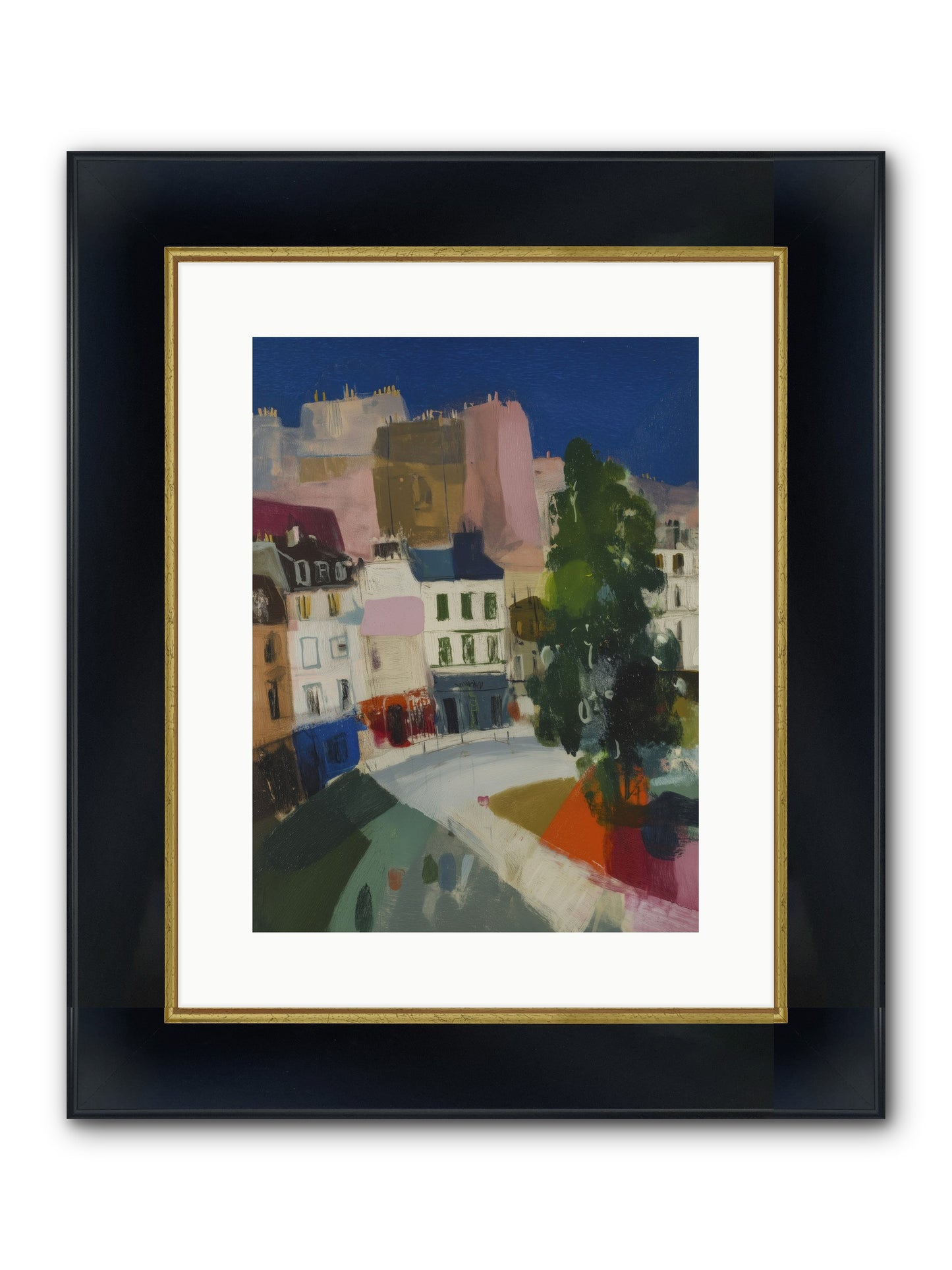 Present Moment Framed Print - Wide Black w/Gold 12x16