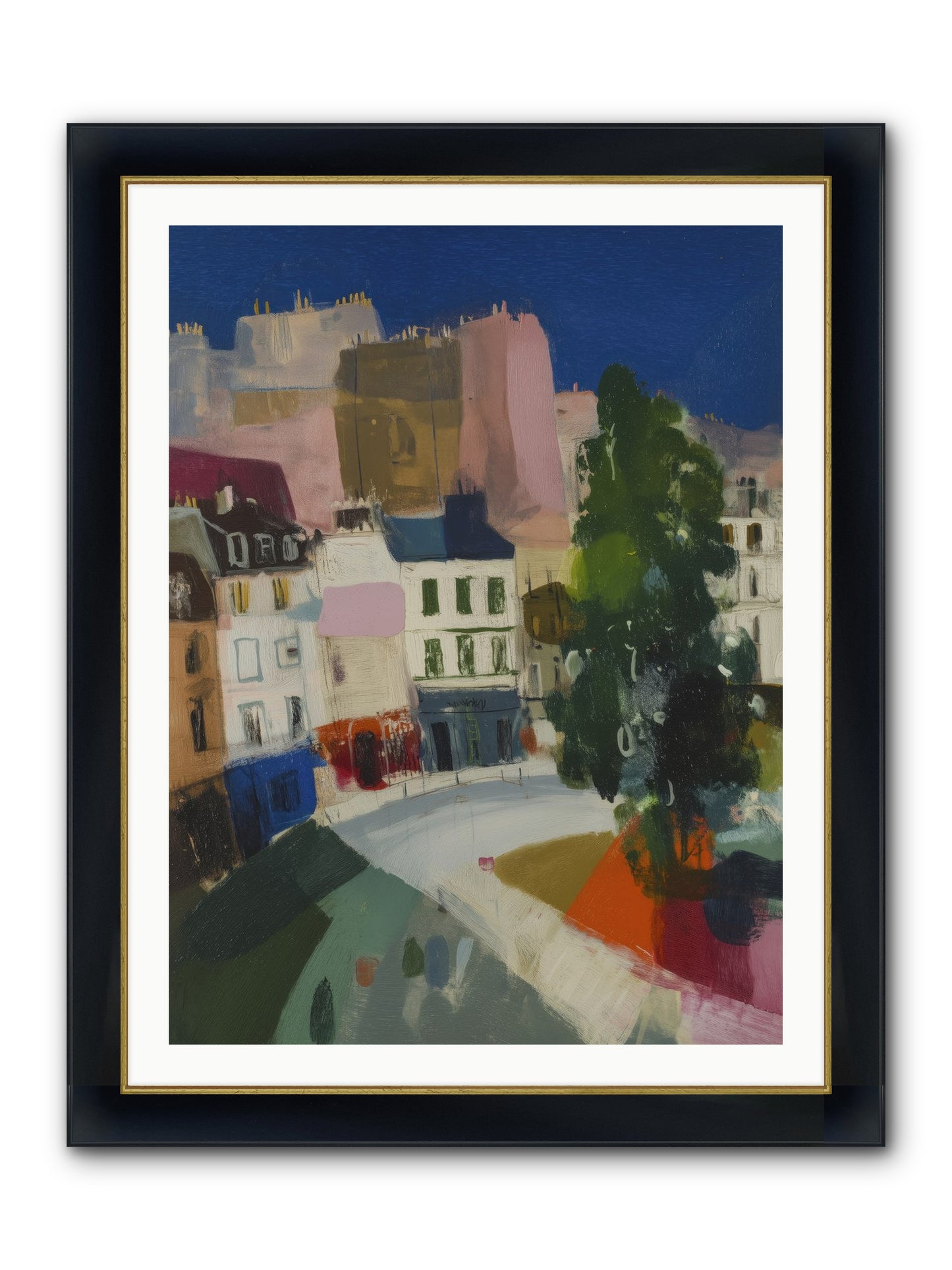 Present Moment Framed Print - Wide Black w/Gold 30x40