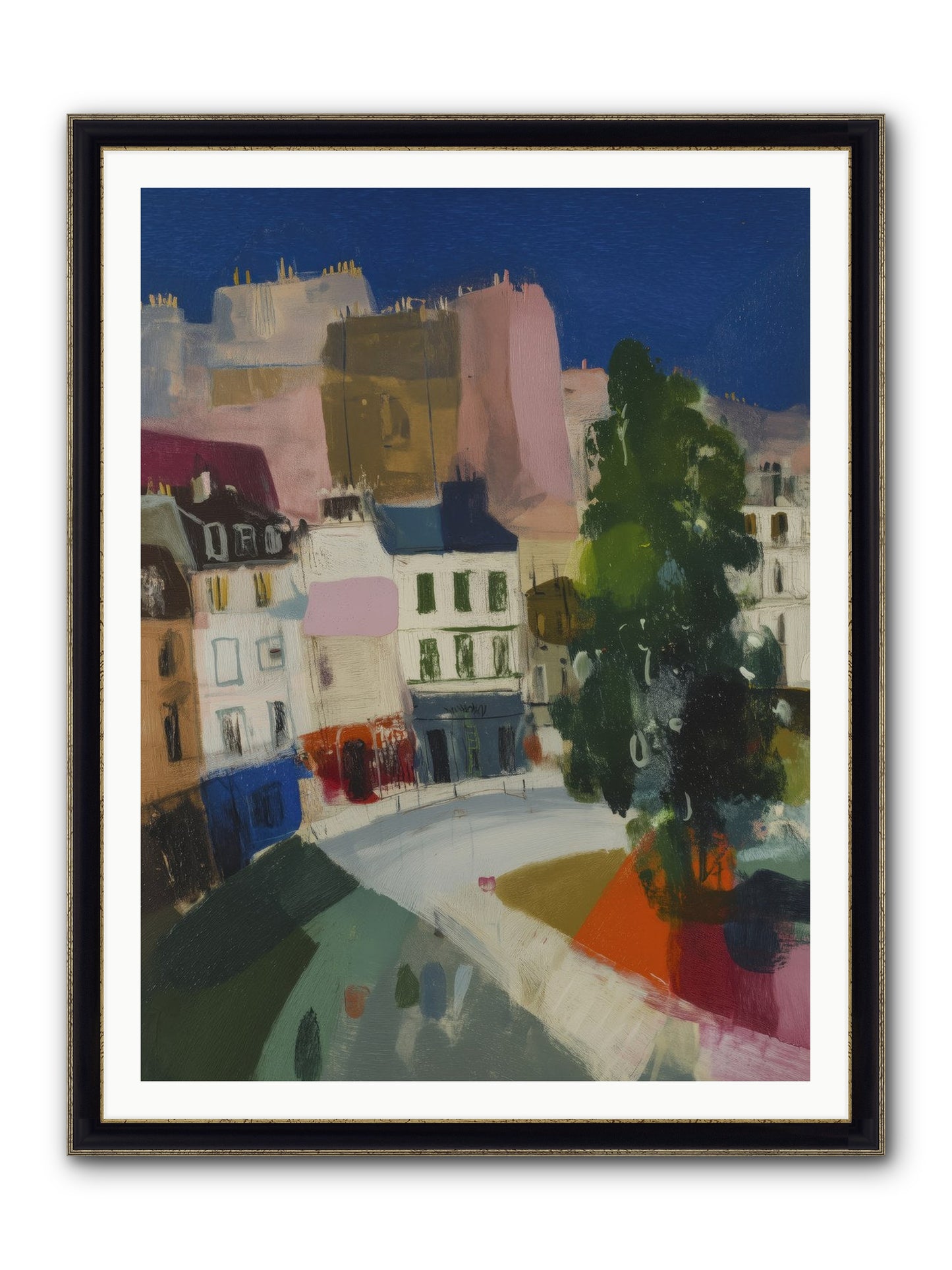Present Moment Framed Print - Black & Gold 36x48
