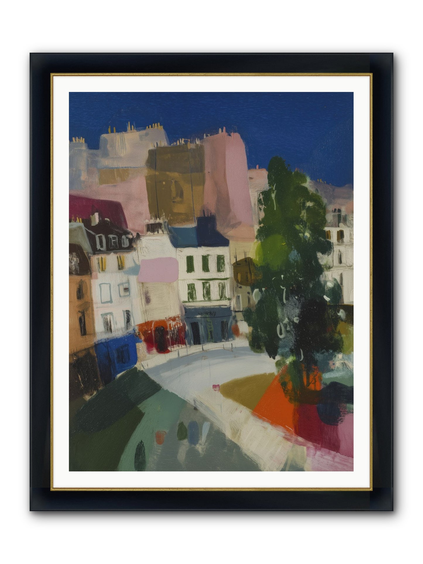 Present Moment Framed Print - Wide Black w/Gold 36x48
