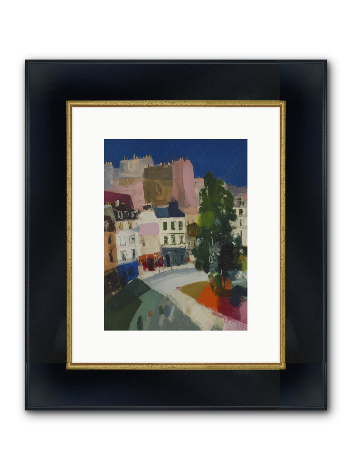 Present Moment Framed Print - Wide Black w/Gold 9x12