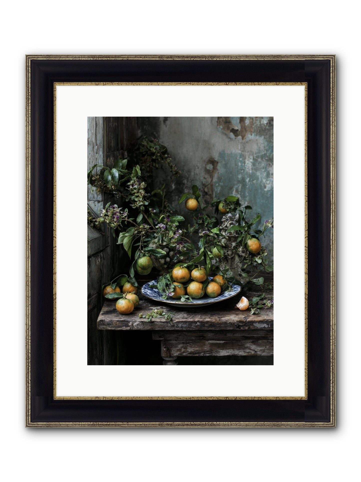 Pretty Things Framed Print - Black & Gold 12x16