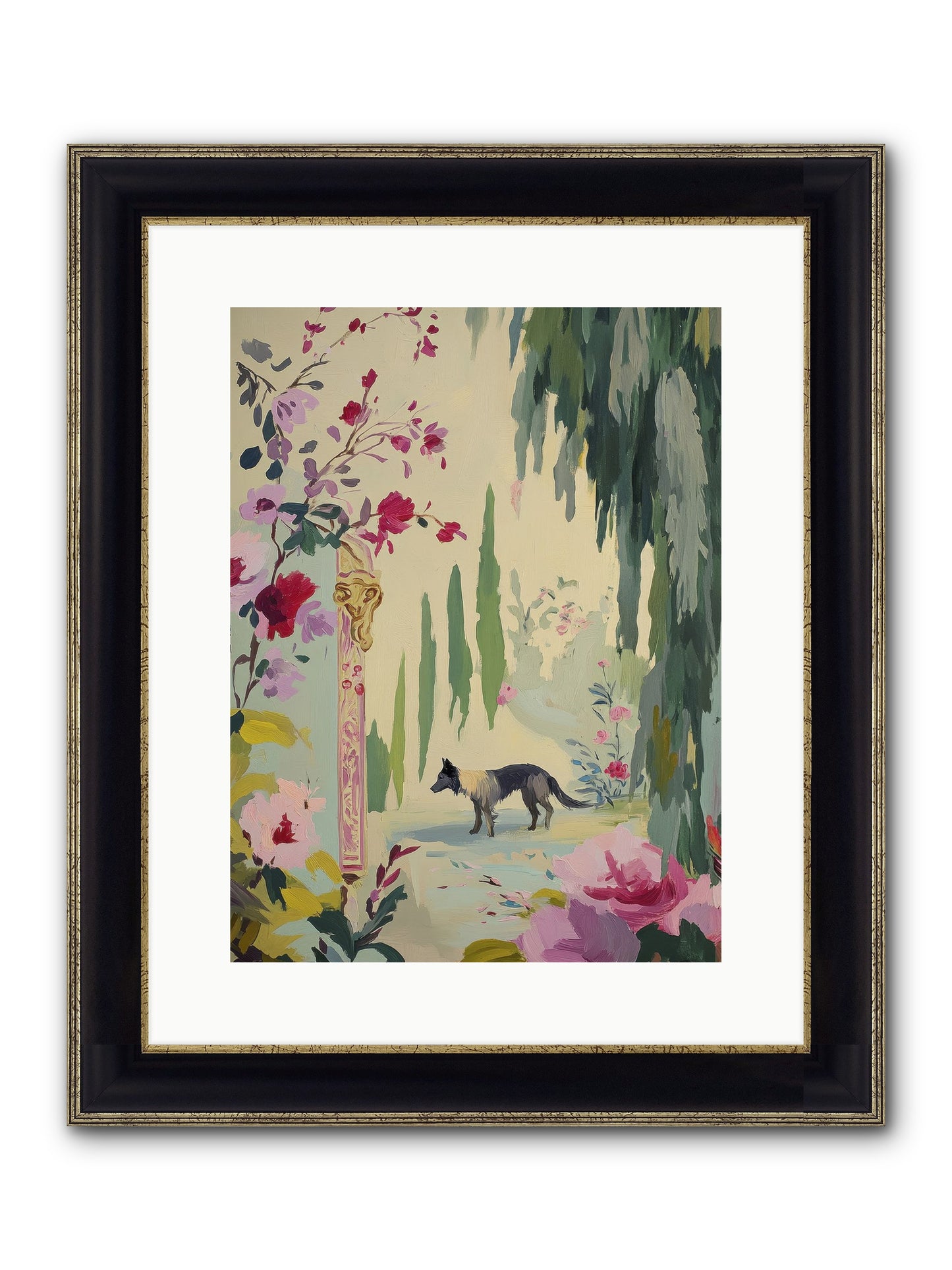 Primrose Field Framed Print - Black & Gold 12x16