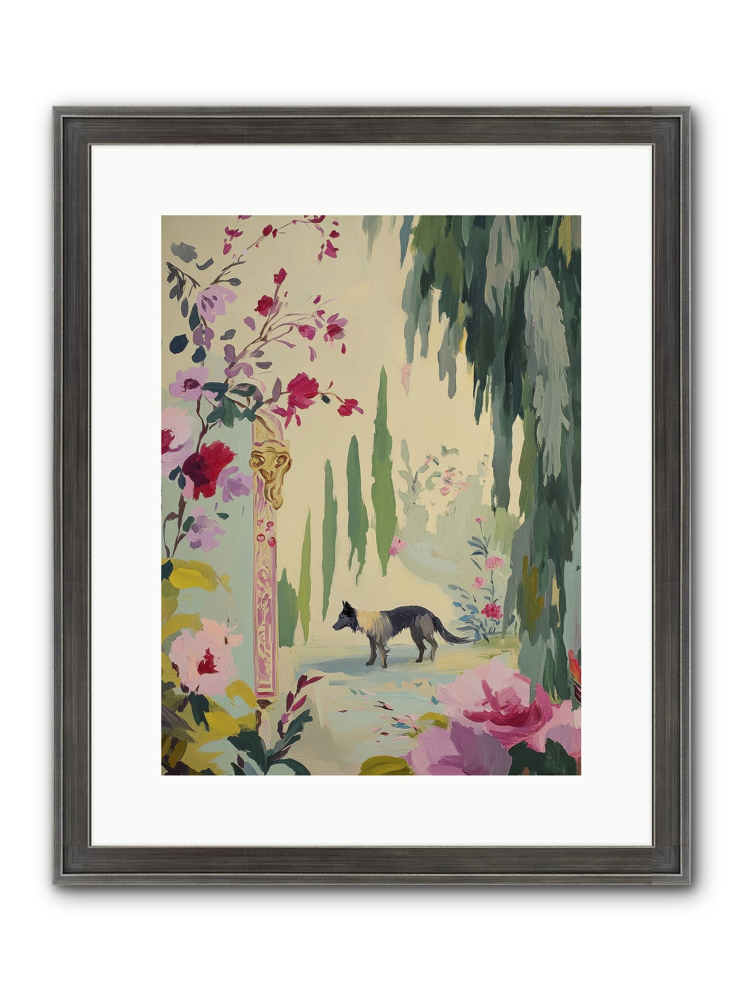 Primrose Field Framed Print - Slimwoods Black/Silver 12x16