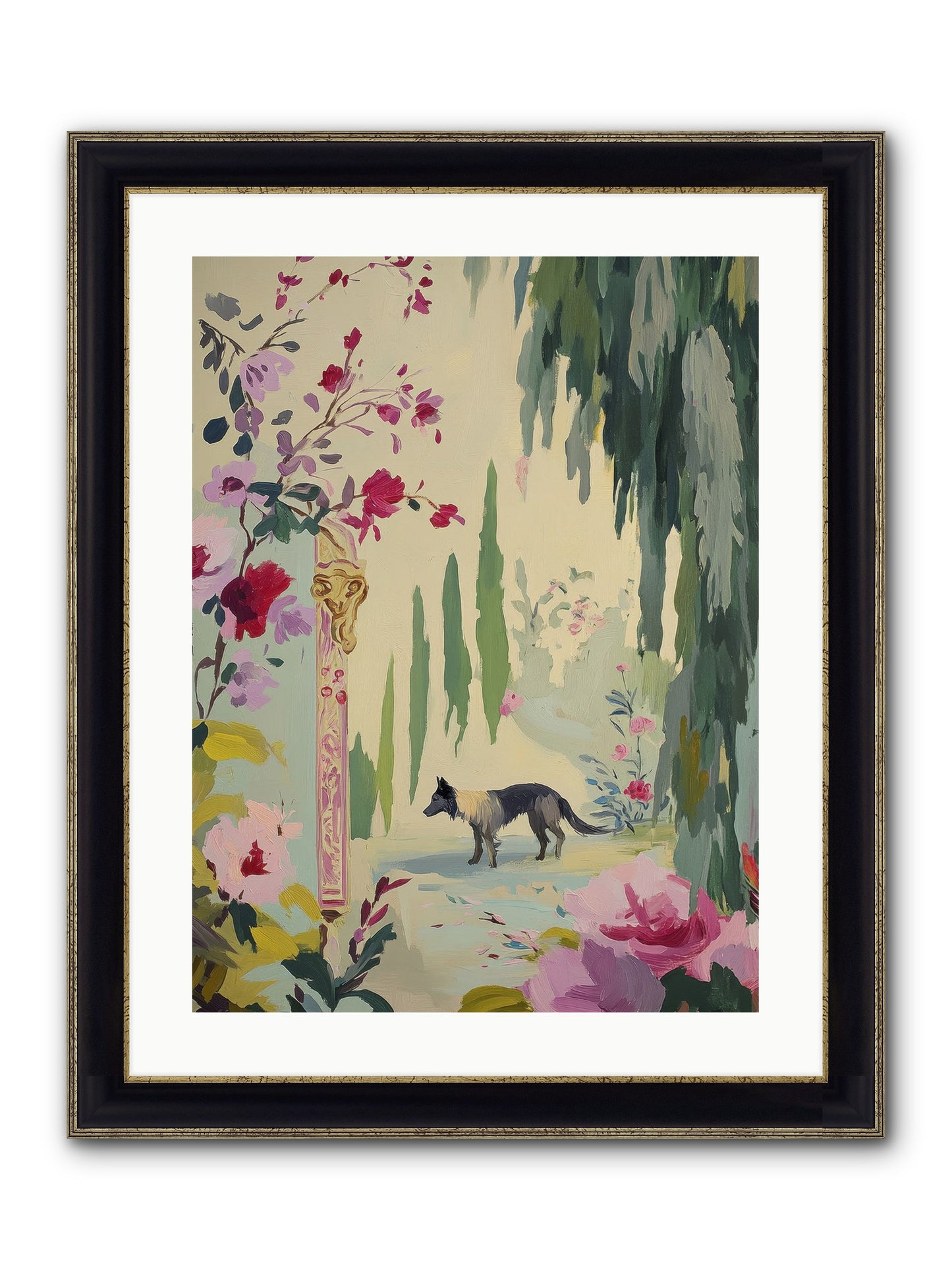 Primrose Field Framed Print - Black & Gold 18x24