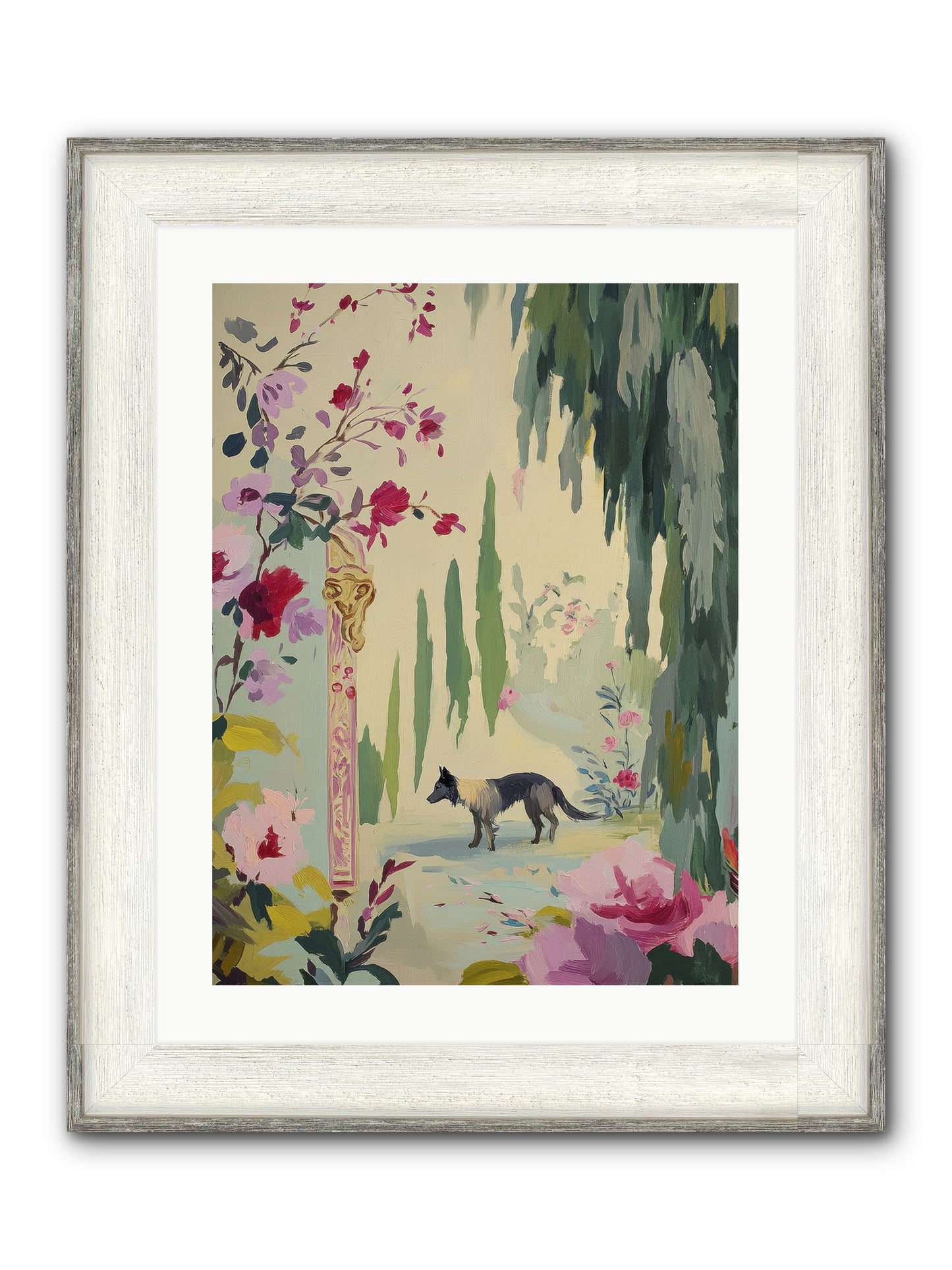 Primrose Field Framed Print - Driftwood White 18x24