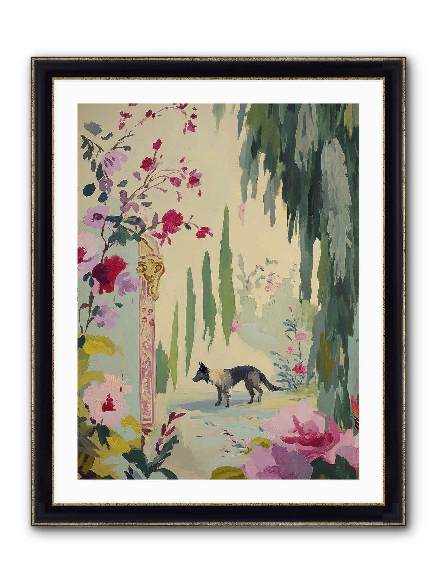 Primrose Field Framed Print - Black & Gold 24x32