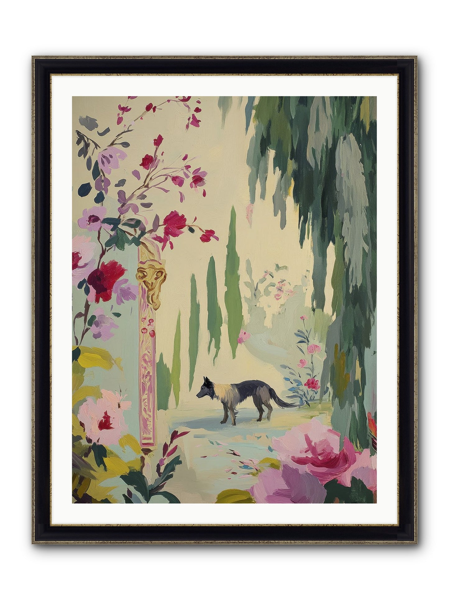 Primrose Field Framed Print - Black & Gold 30x40
