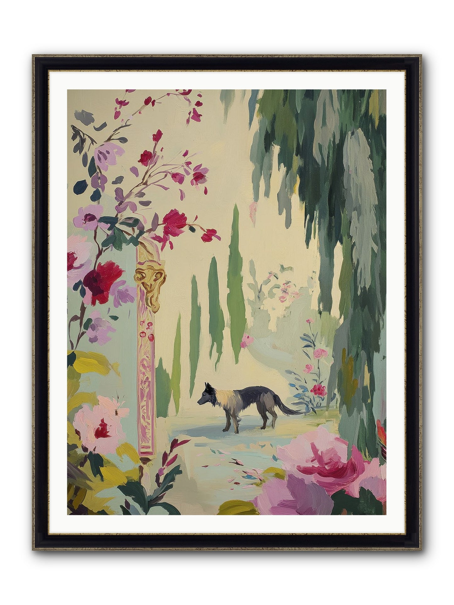 Primrose Field Framed Print - Black & Gold 36x48