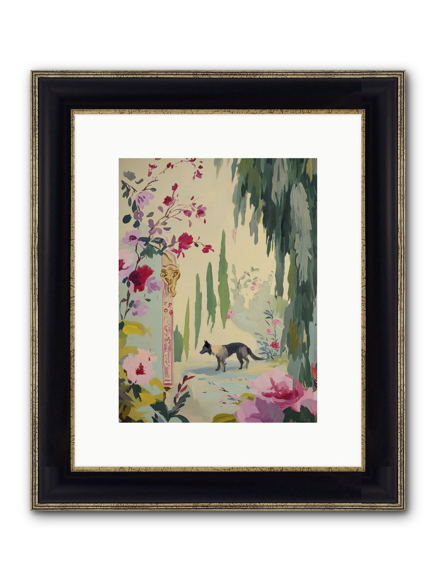 Primrose Field Framed Print - Black & Gold 9x12