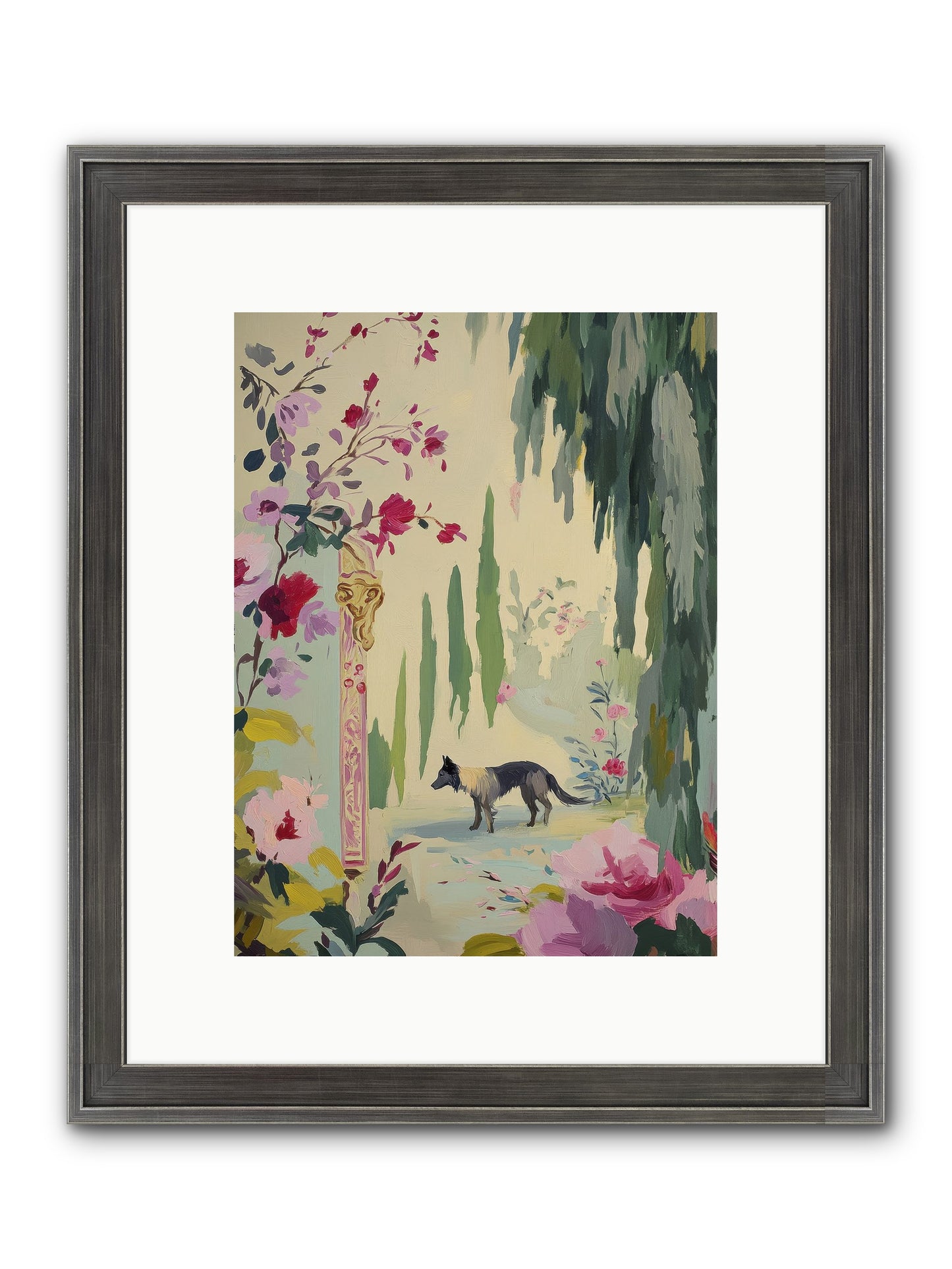 Primrose Field Framed Print - Slimwoods Black/Silver 9x12