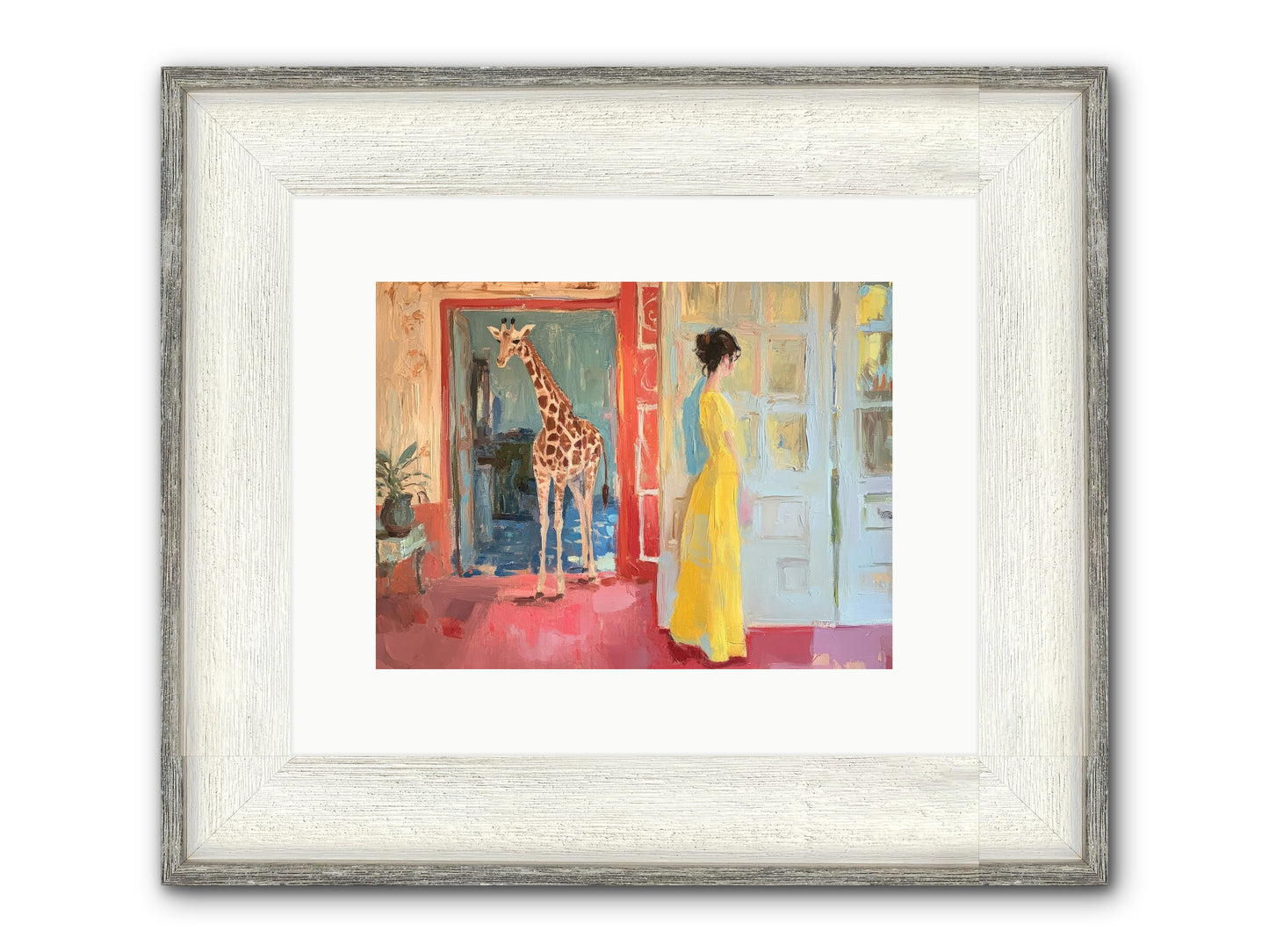 Primrose's Tall Tea Guest Framed Print - Driftwood White 12x9