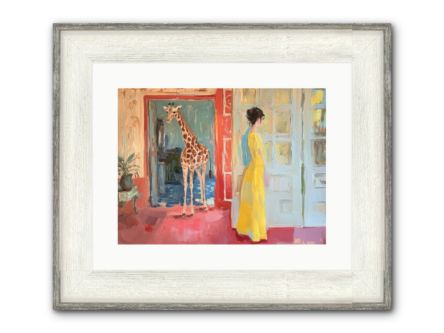 Primrose's Tall Tea Guest Framed Print - Driftwood White 16x12