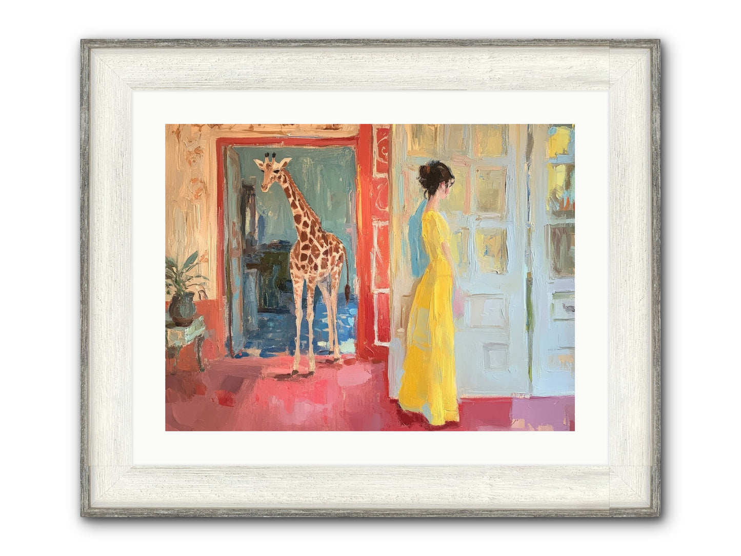 Primrose's Tall Tea Guest Framed Print - Driftwood White 24x18