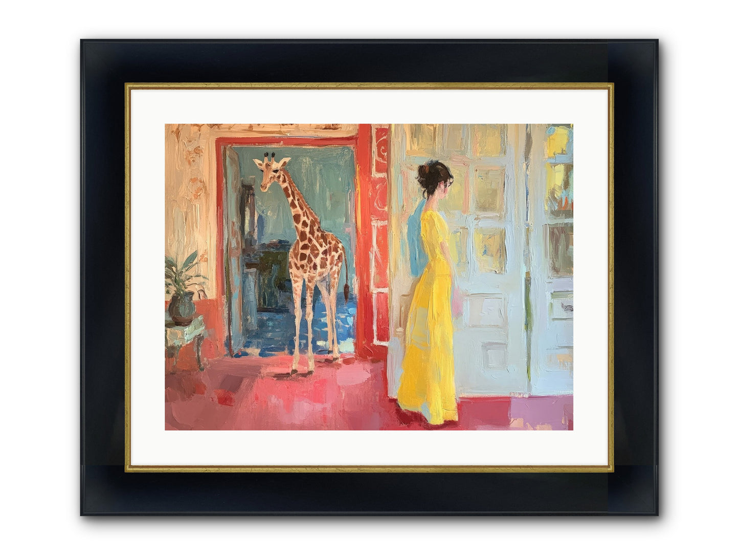 Primrose's Tall Tea Guest Framed Print - Wide Black w/Gold 24x18