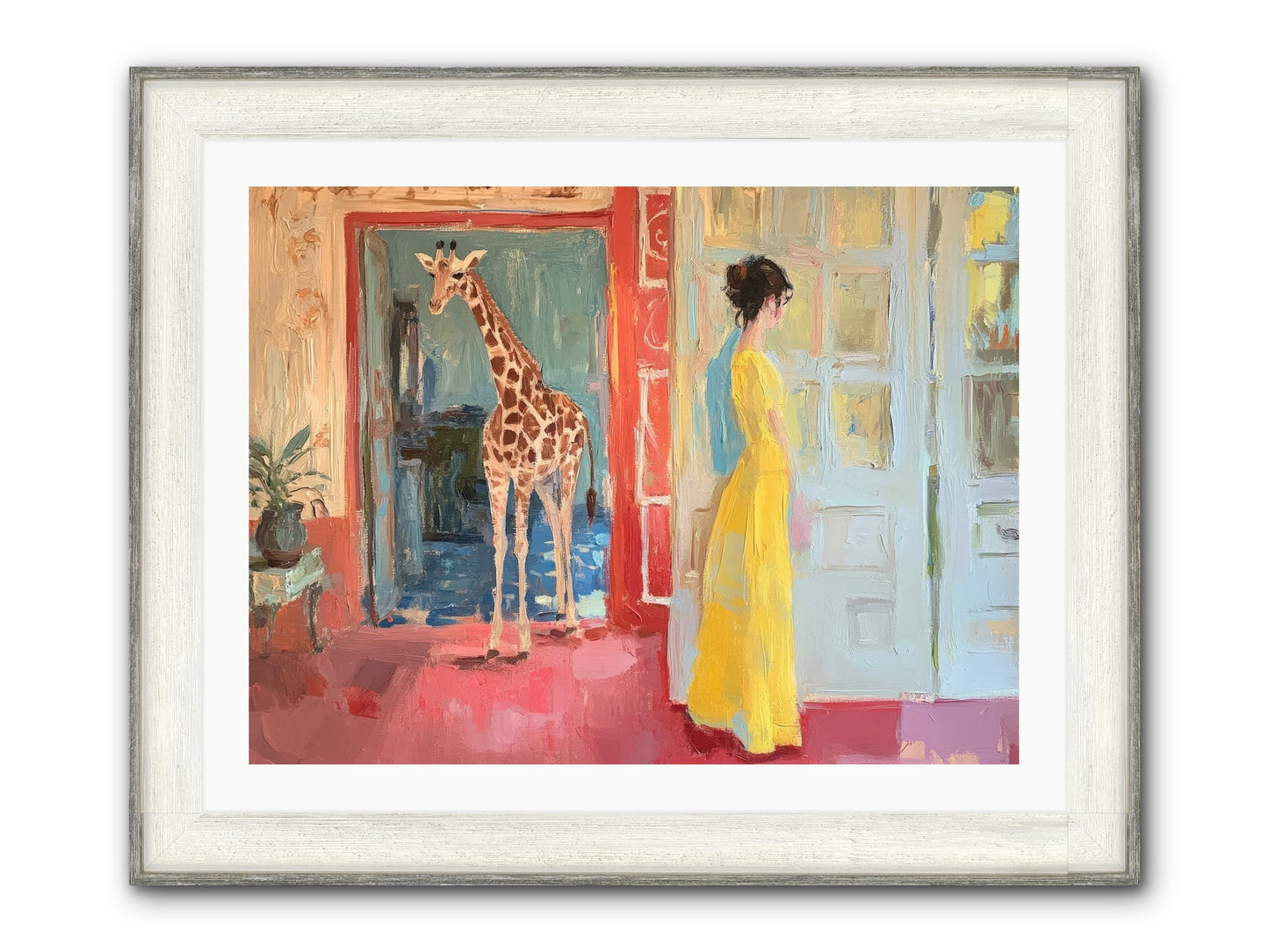 Primrose's Tall Tea Guest Framed Print - Driftwood White 32x24