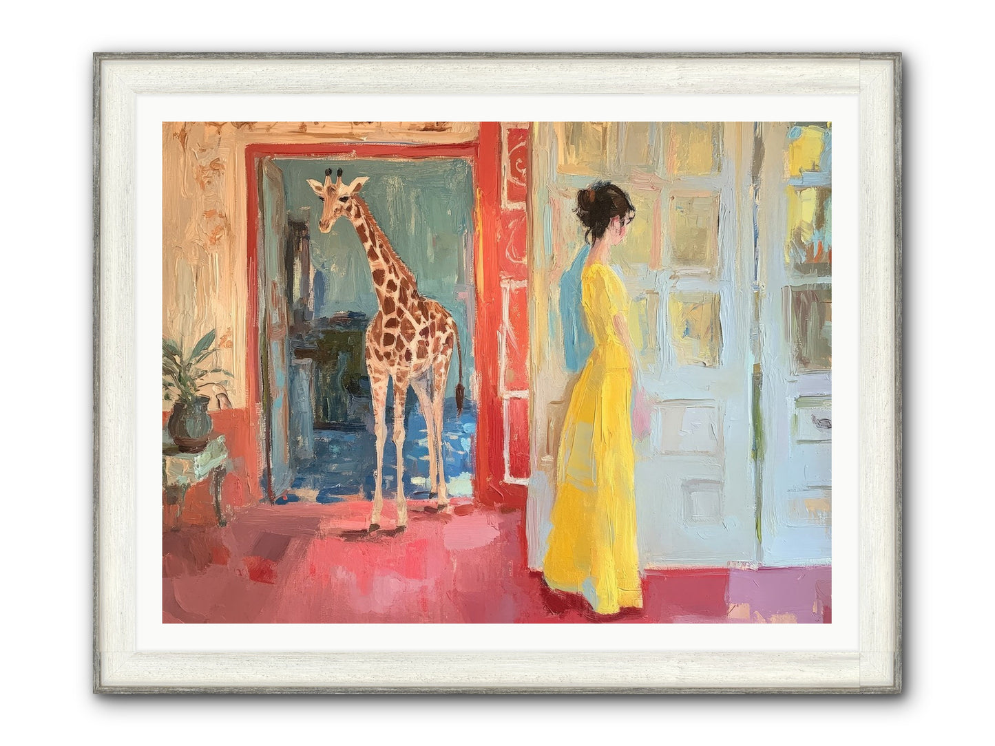 Primrose's Tall Tea Guest Framed Print - Driftwood White 48x36
