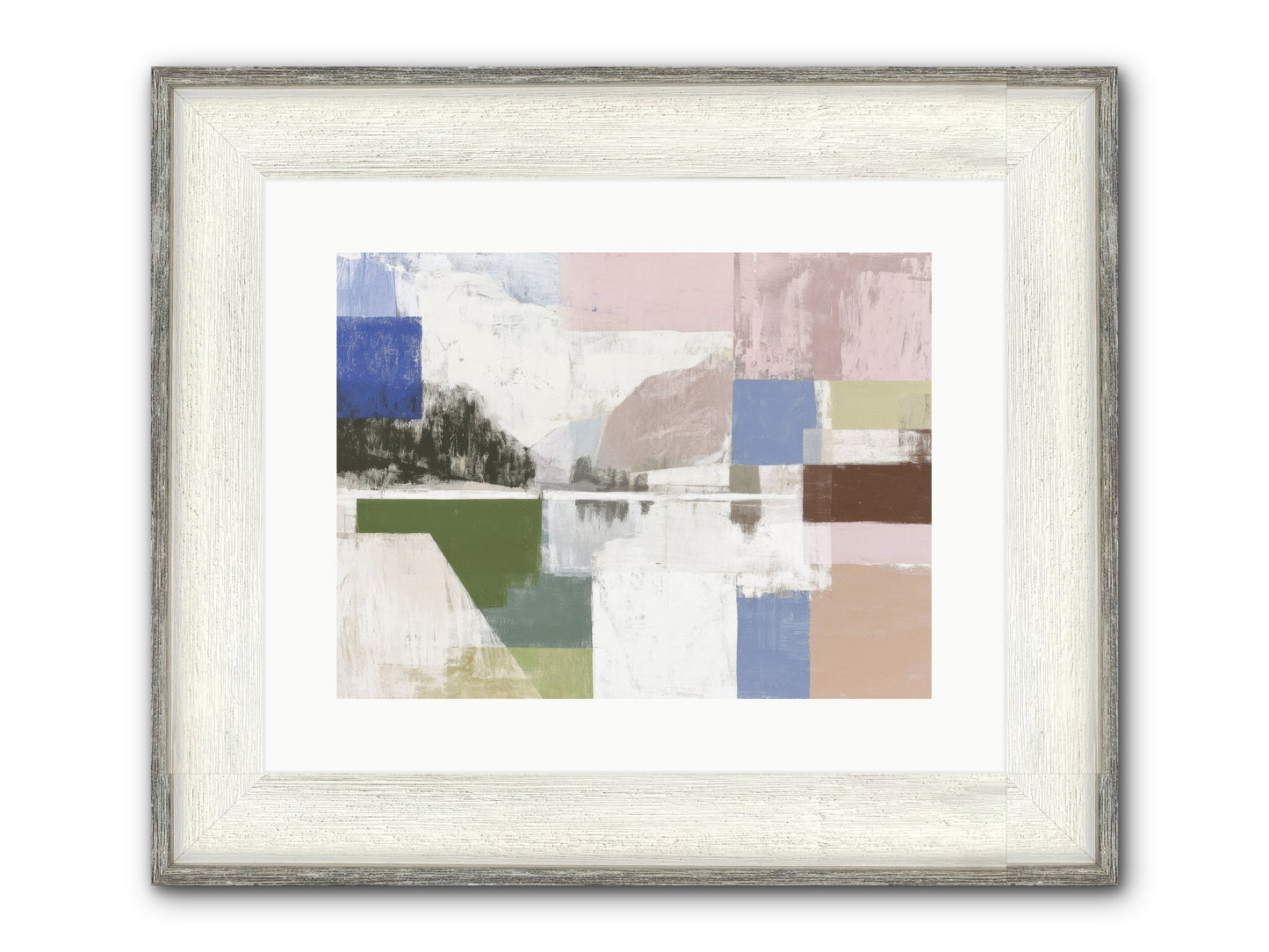 Prism Dusk No.1 Framed Print - Driftwood White 16x12