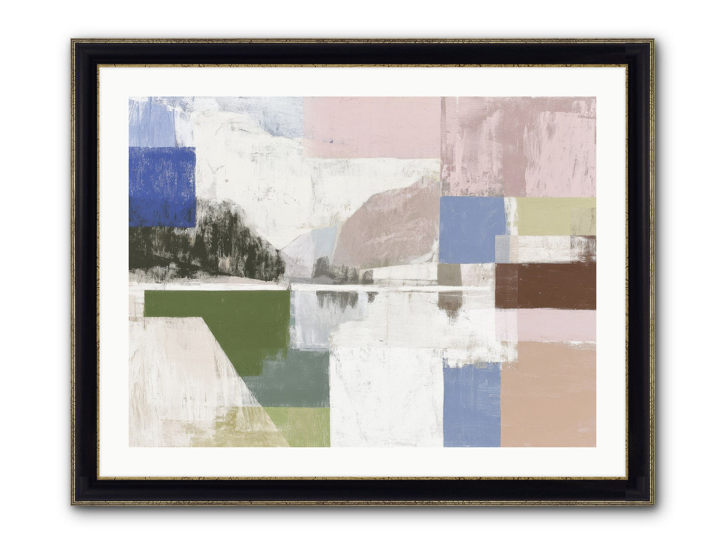 Prism Dusk No.1 Framed Print - Black & Gold 32x24