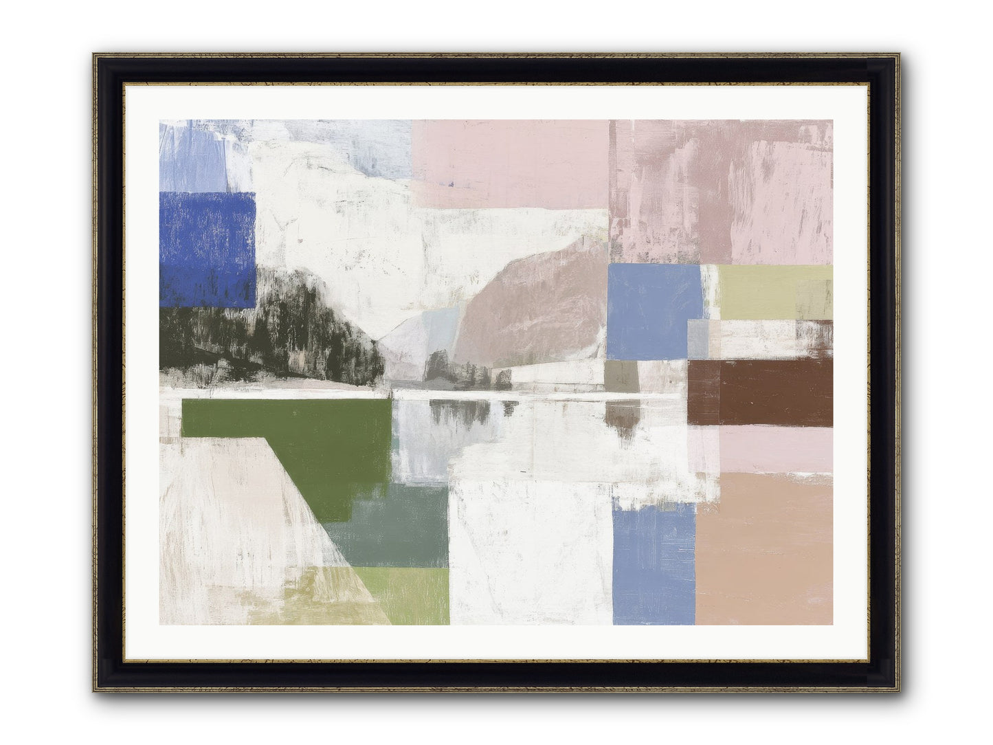 Prism Dusk No.1 Framed Print - Black & Gold 40x30