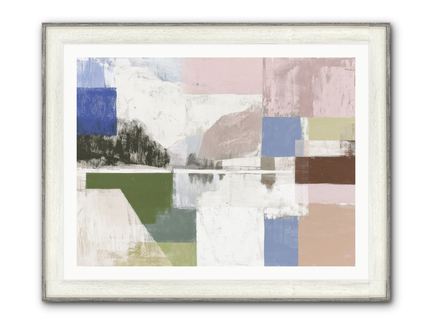 Prism Dusk No.1 Framed Print - Driftwood White 40x30