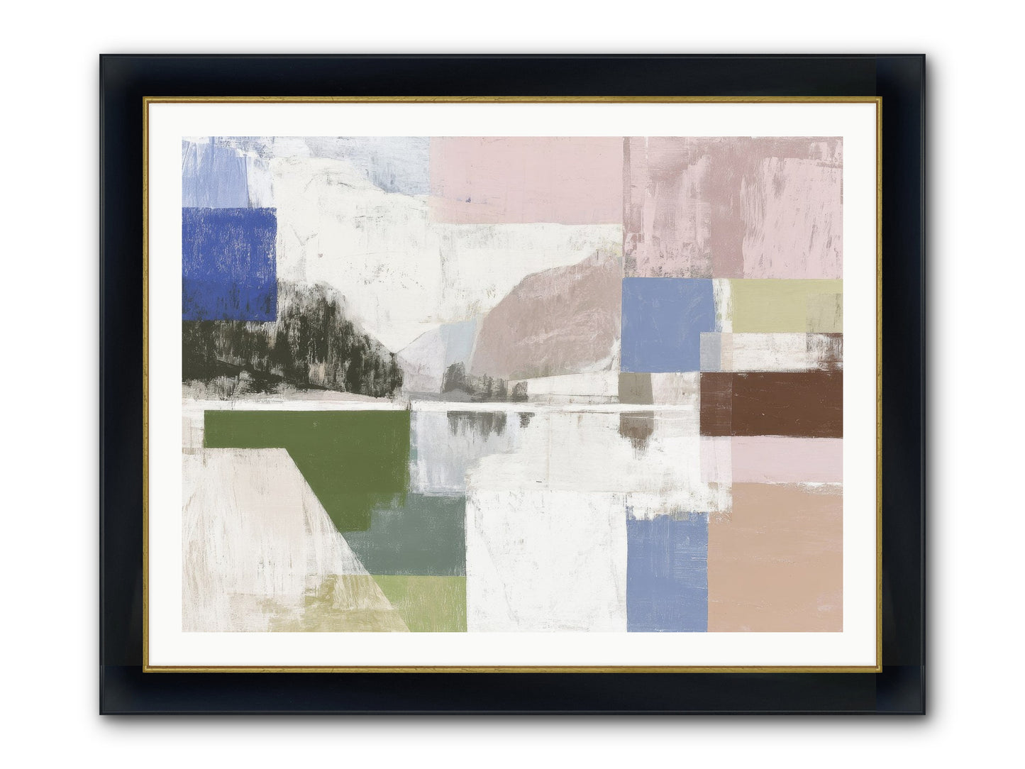 Prism Dusk No.1 Framed Print - Wide Black w/Gold 40x30