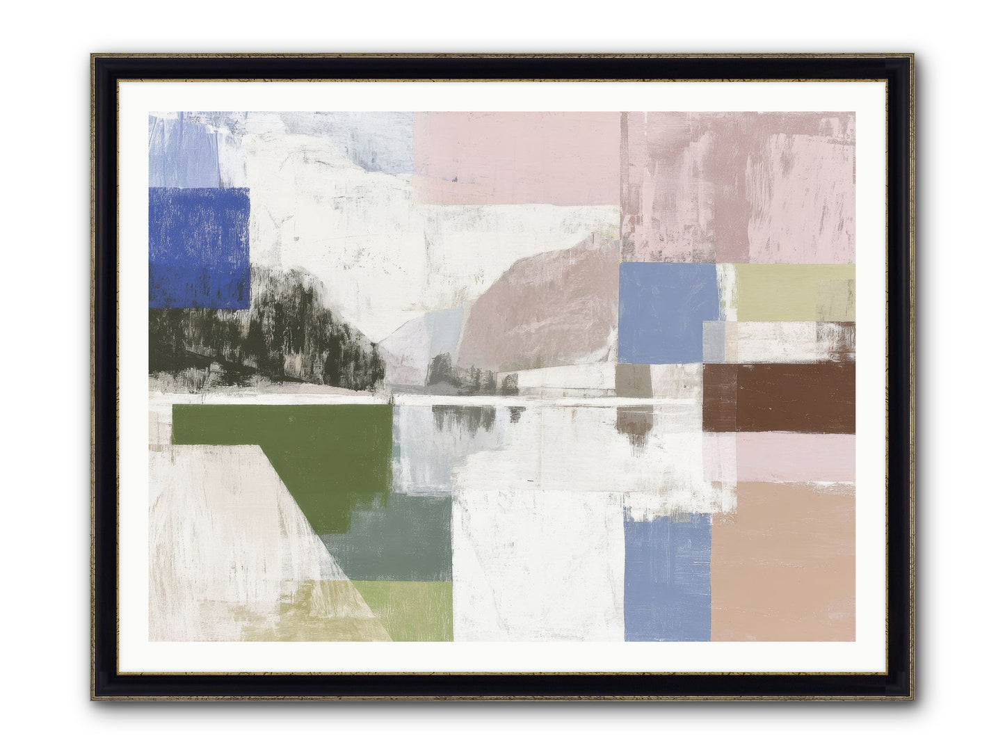 Prism Dusk No.1 Framed Print - Black & Gold 48x36