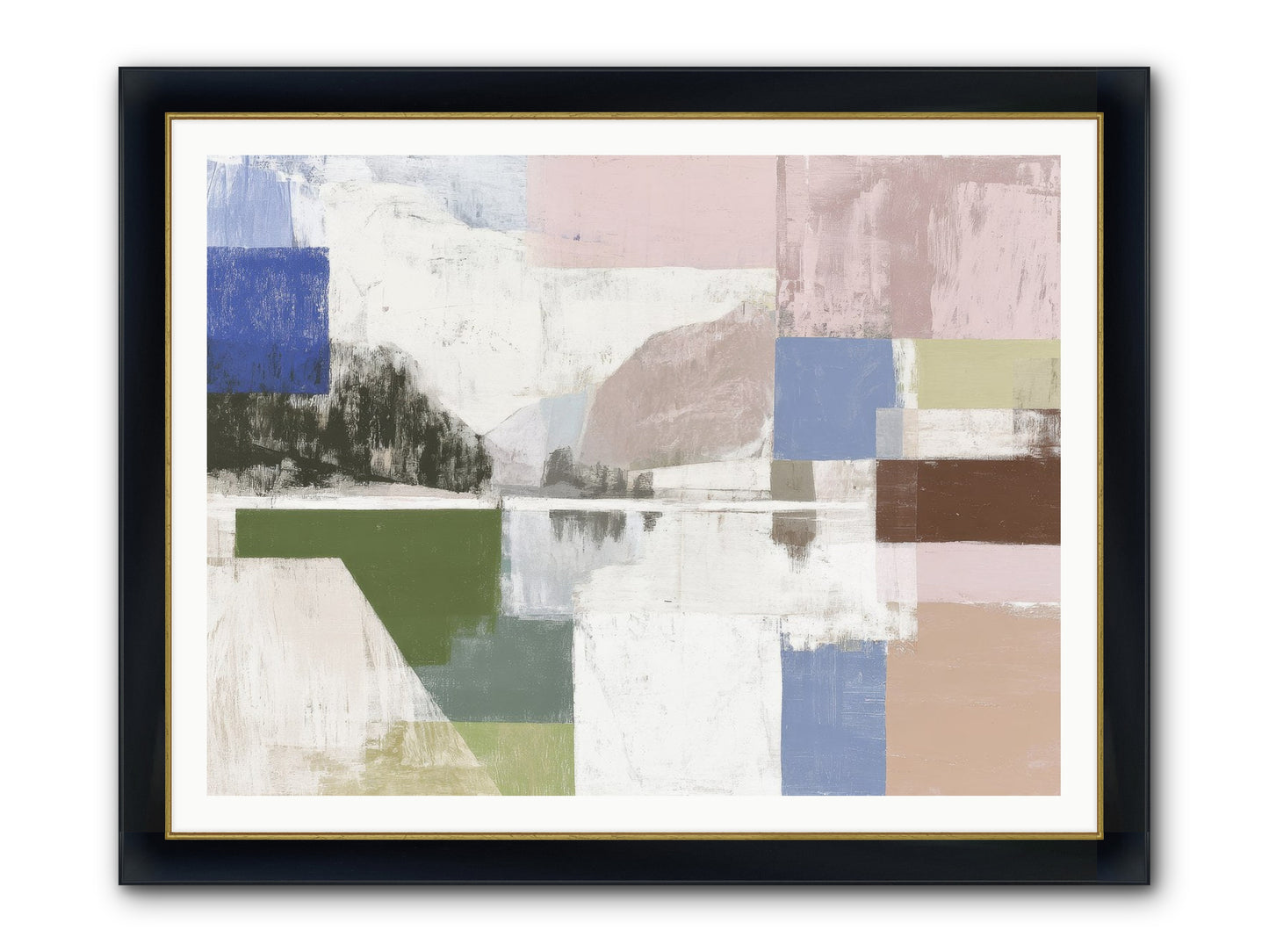 Prism Dusk No.1 Framed Print - Wide Black w/Gold 48x36
