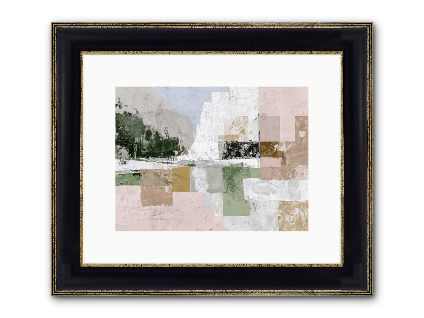 Prism Dusk No.2 Framed Print - Black & Gold 12x9