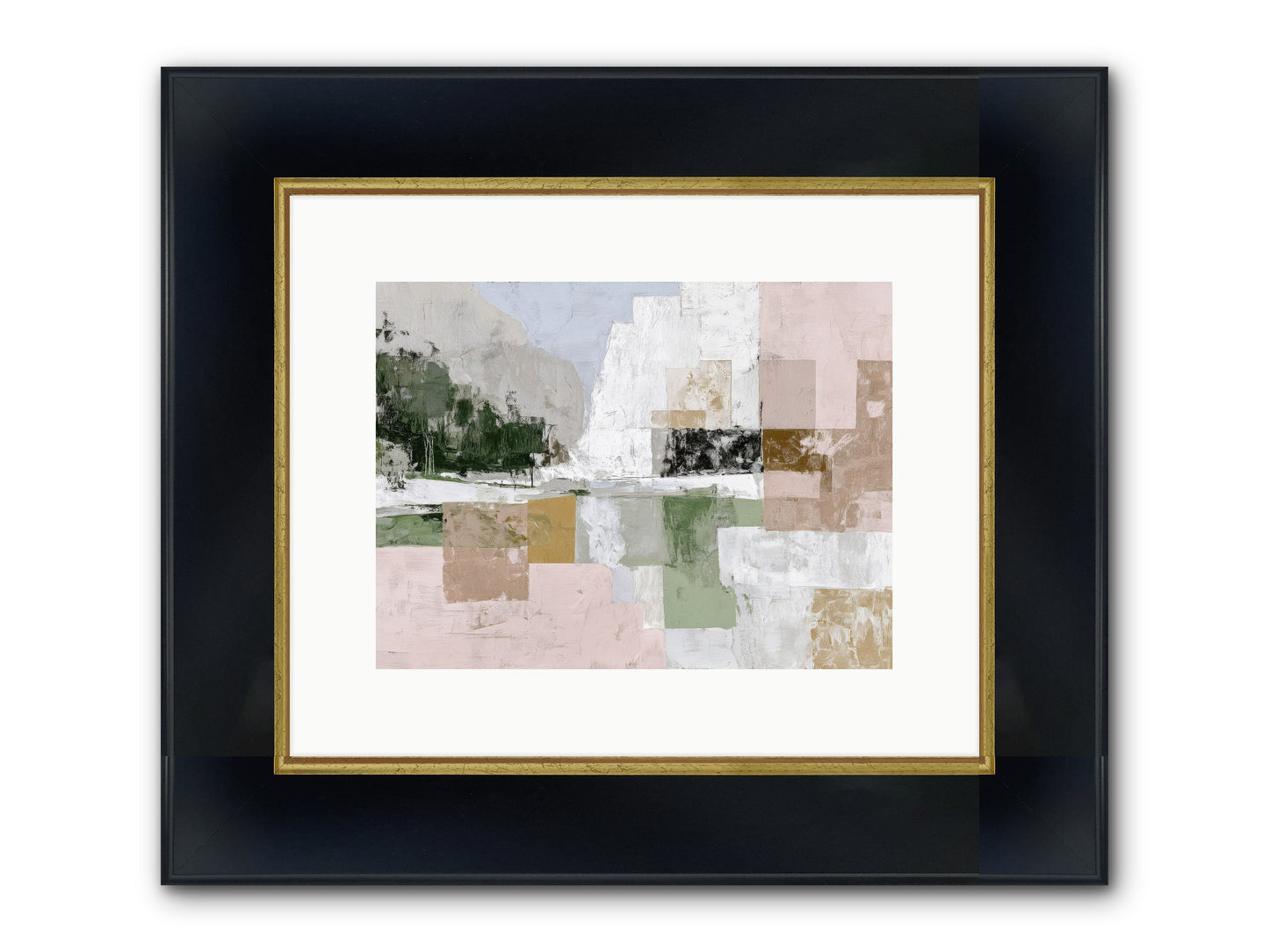 Prism Dusk No.2 Framed Print - Wide Black w/Gold 12x9