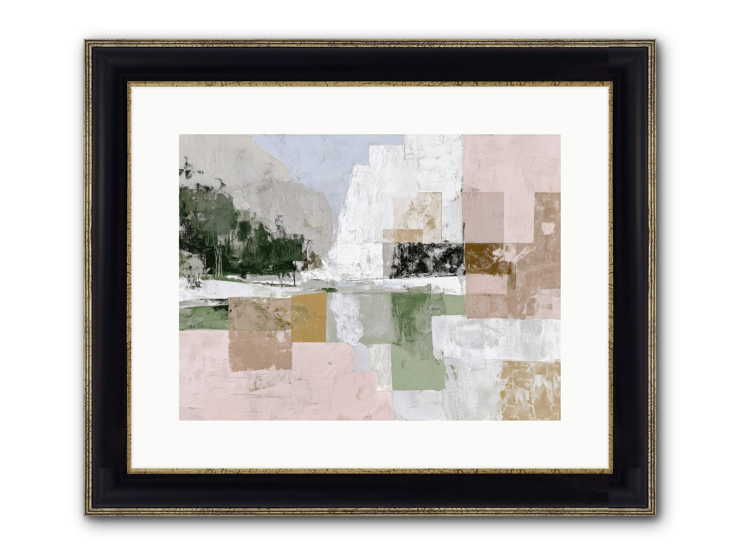 Prism Dusk No.2 Framed Print - Black & Gold 16x12