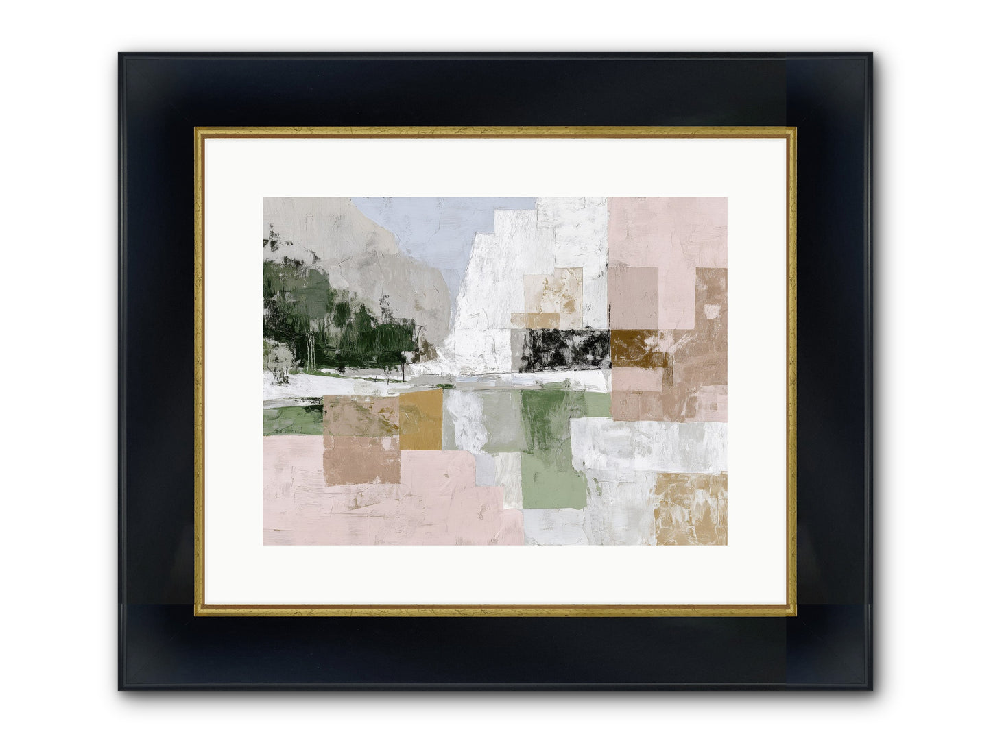 Prism Dusk No.2 Framed Print - Wide Black w/Gold 16x12