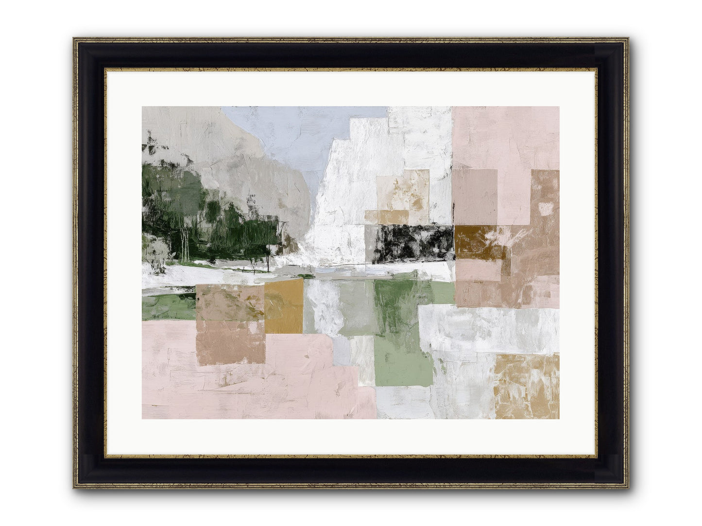 Prism Dusk No.2 Framed Print - Black & Gold 24x18