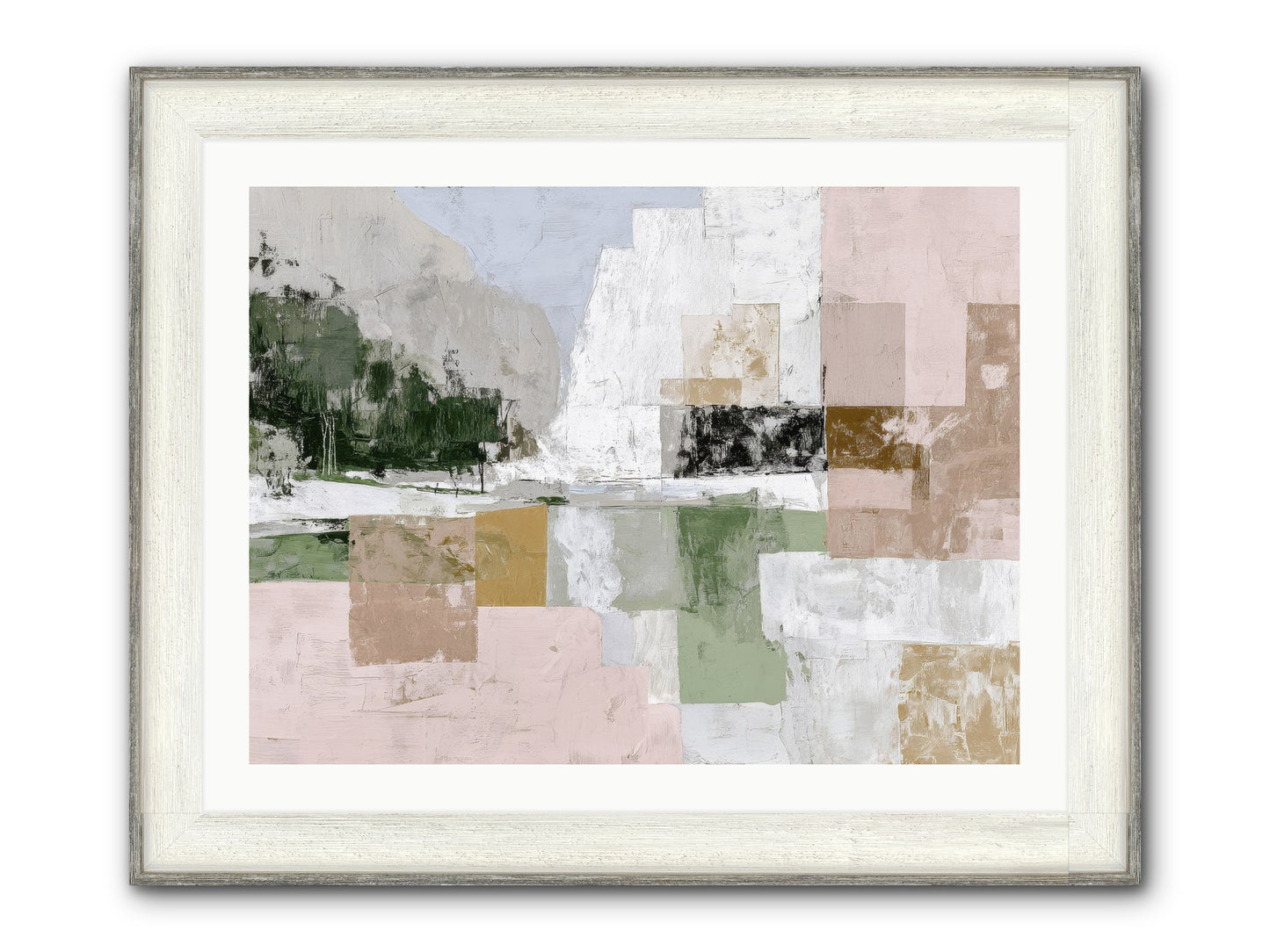 Prism Dusk No.2 Framed Print - Driftwood White 32x24