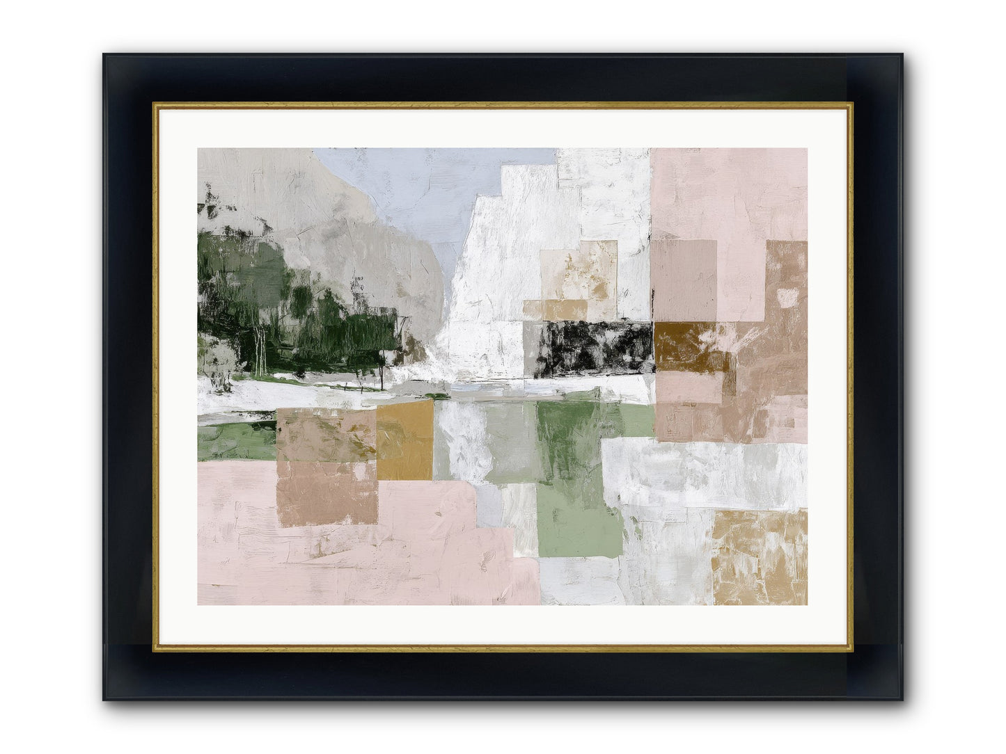 Prism Dusk No.2 Framed Print - Wide Black w/Gold 32x24