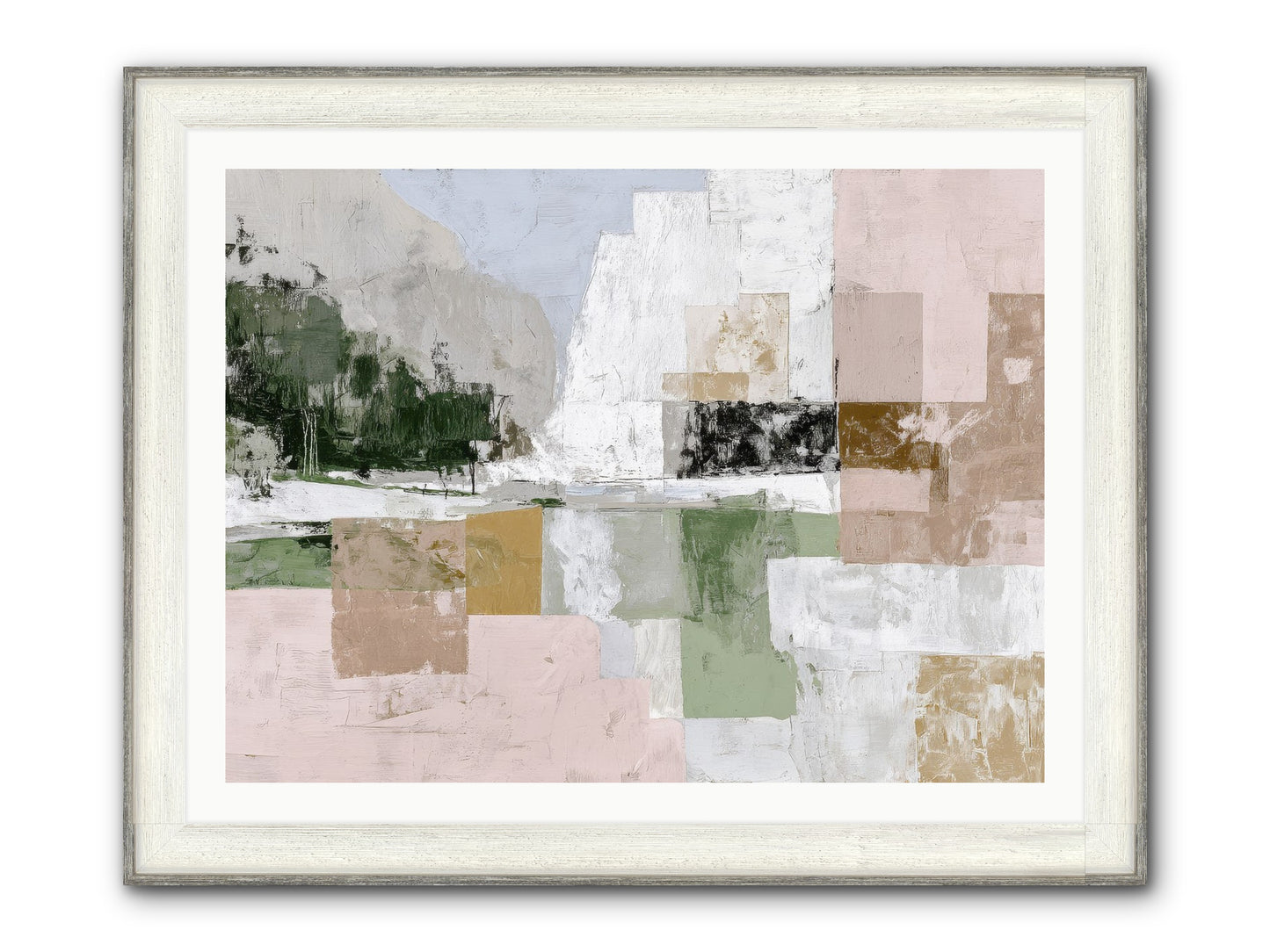 Prism Dusk No.2 Framed Print - Driftwood White 40x30