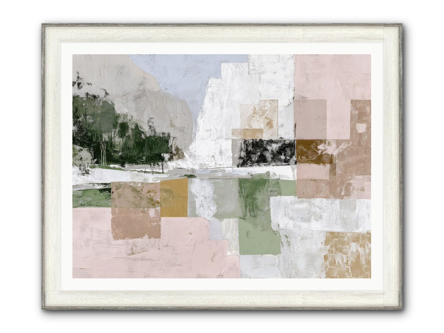 Prism Dusk No.2 Framed Print - Driftwood White 48x36