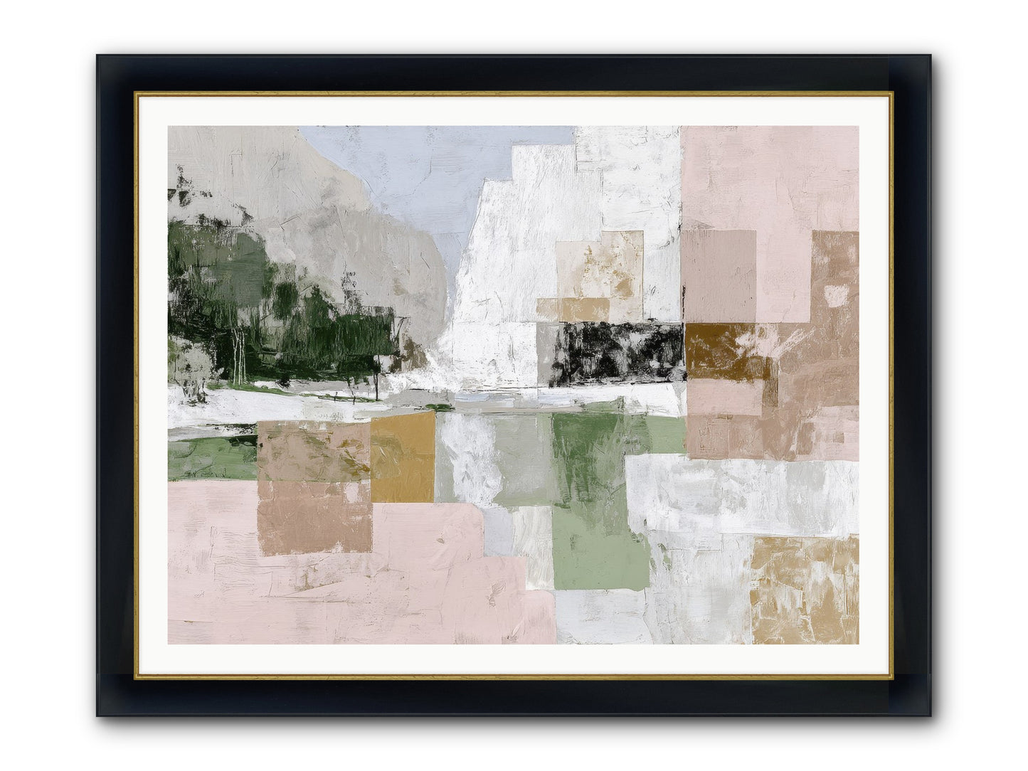 Prism Dusk No.2 Framed Print - Wide Black w/Gold 48x36