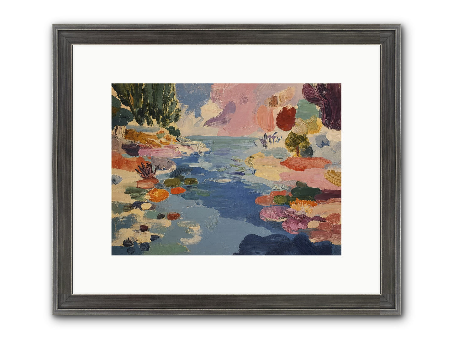 Prism Waters Framed Print - Slimwoods Black/Silver 12x9