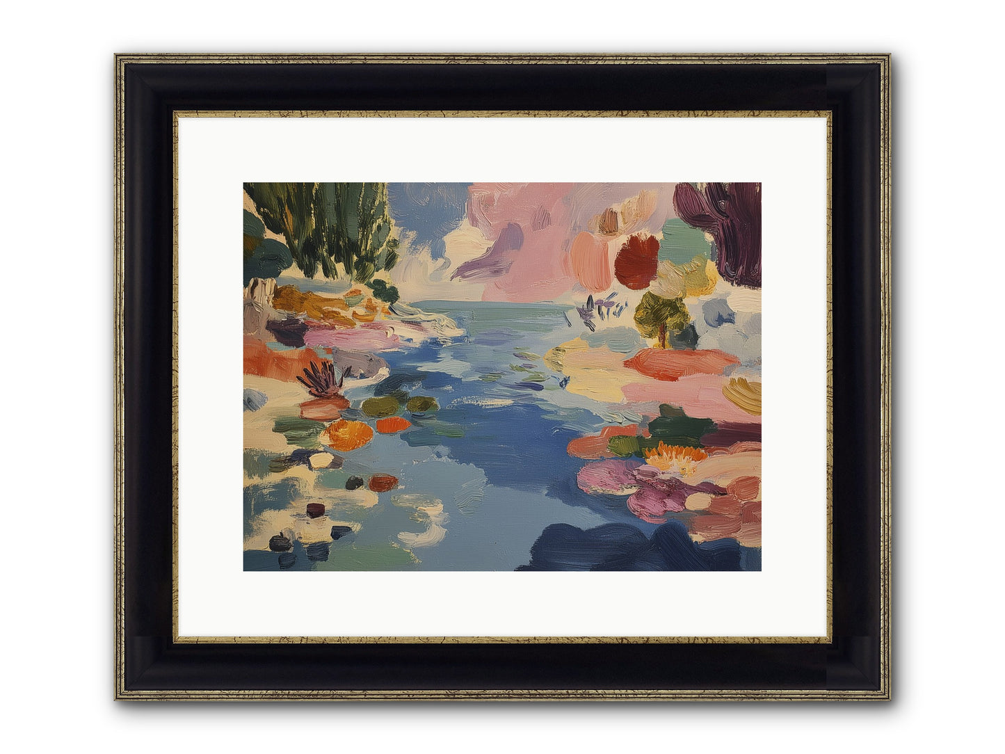 Prism Waters Framed Print - Black & Gold 16x12