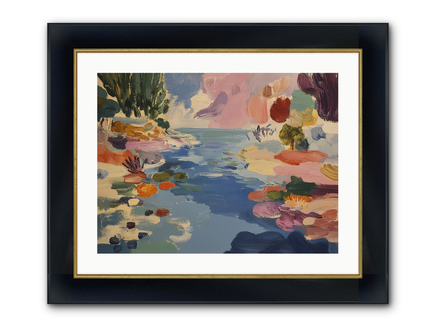 Prism Waters Framed Print - Wide Black w/Gold 24x18