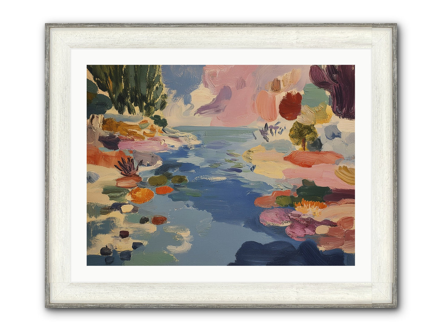 Prism Waters Framed Print - Driftwood White 32x24