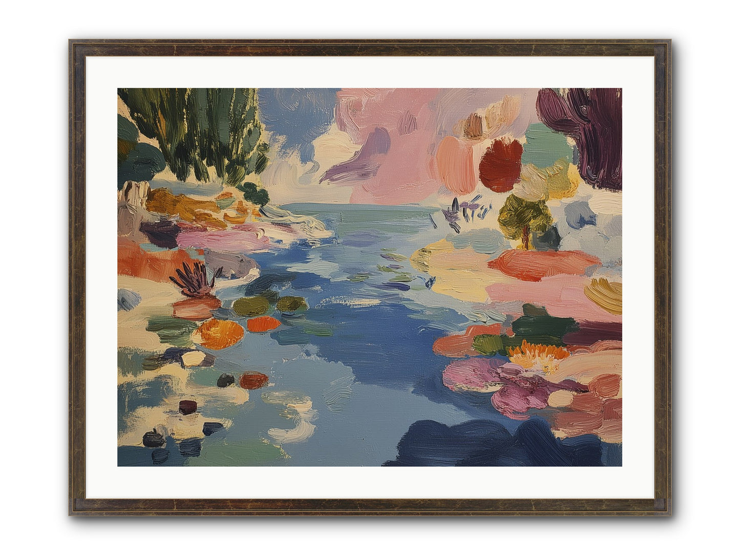 Prism Waters Framed Print - Slimwoods Black/Gold 32x24