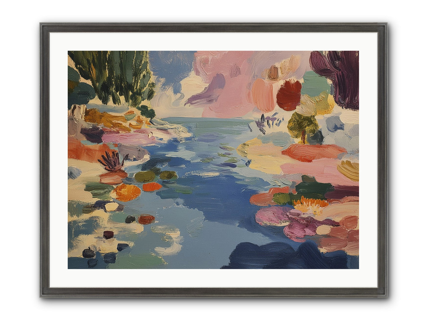 Prism Waters Framed Print - Slimwoods Black/Silver 32x24