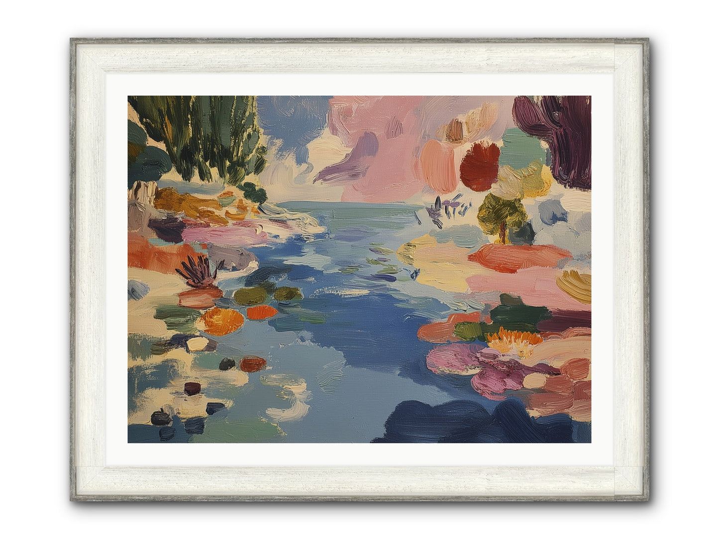Prism Waters Framed Print - Driftwood White 40x30