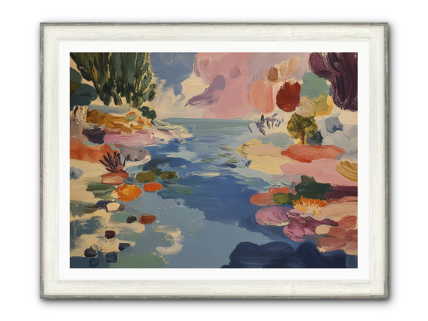 Prism Waters Framed Print - Driftwood White 48x36