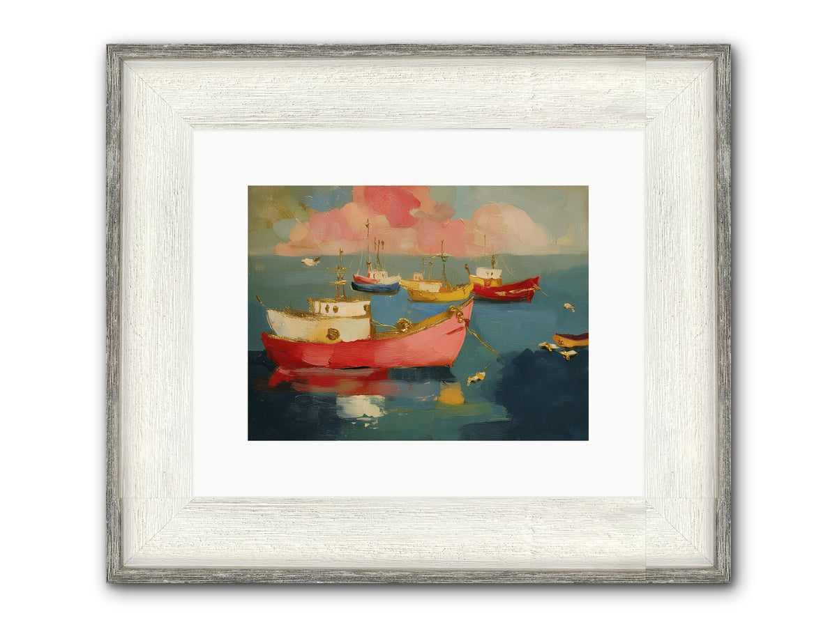 Prismatic Port Framed Print - Driftwood White 12x9