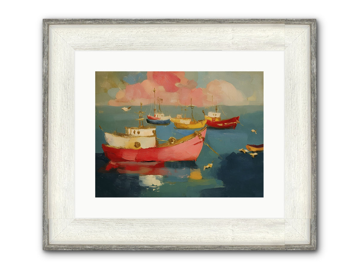Prismatic Port Framed Print - Driftwood White 16x12