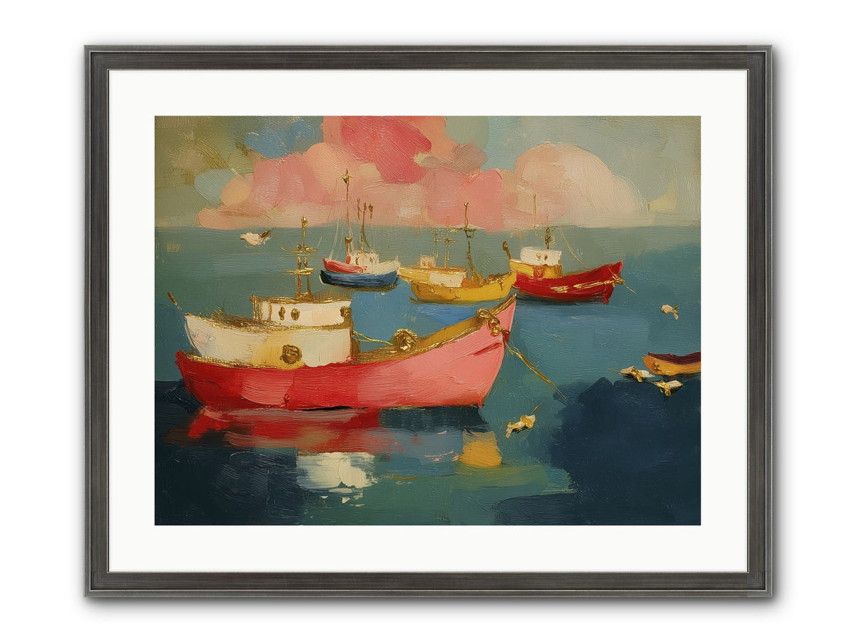 Prismatic Port Framed Print - Slimwoods Black/Silver 24x18